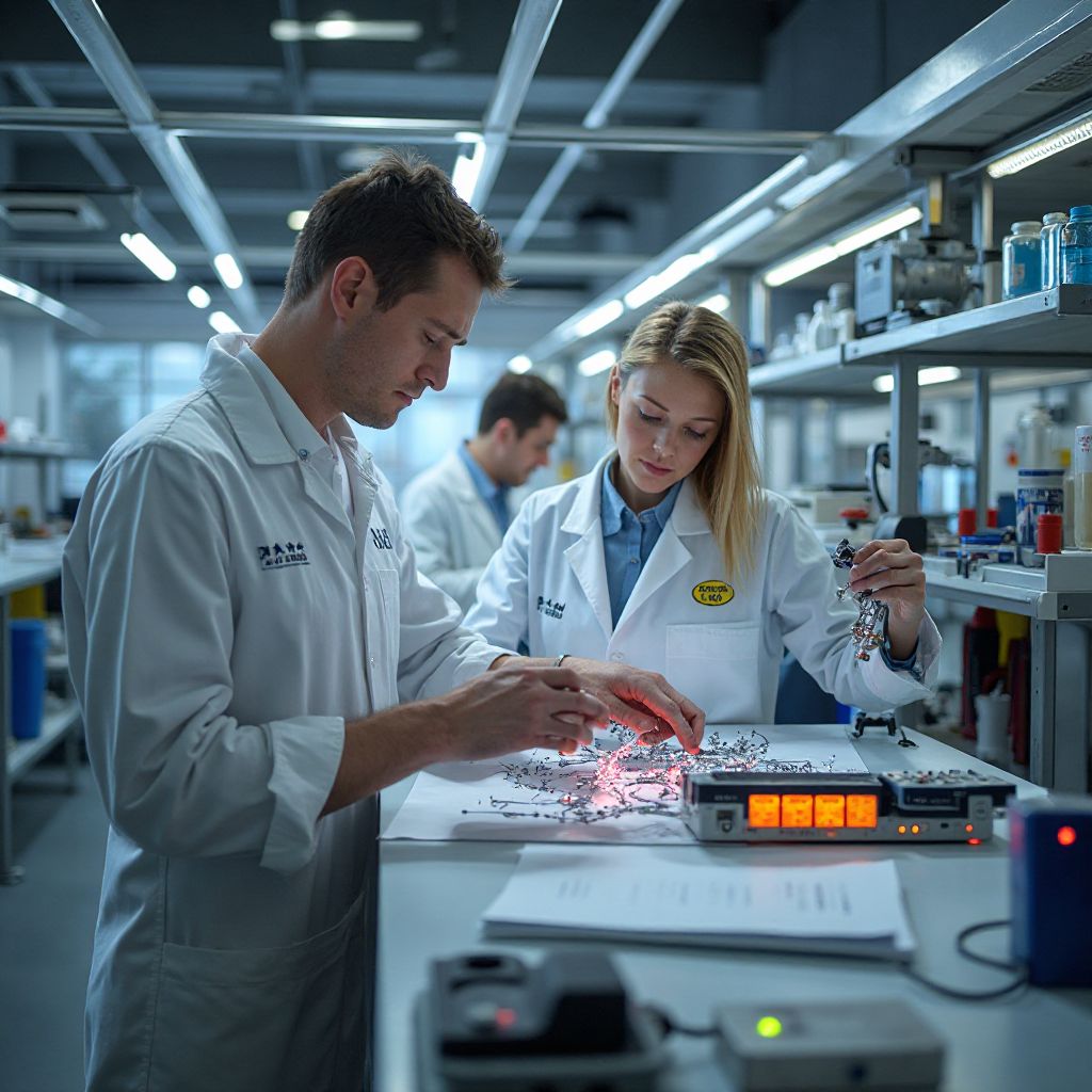 Centre de recherche et développement avec équipe d'ingénieurs